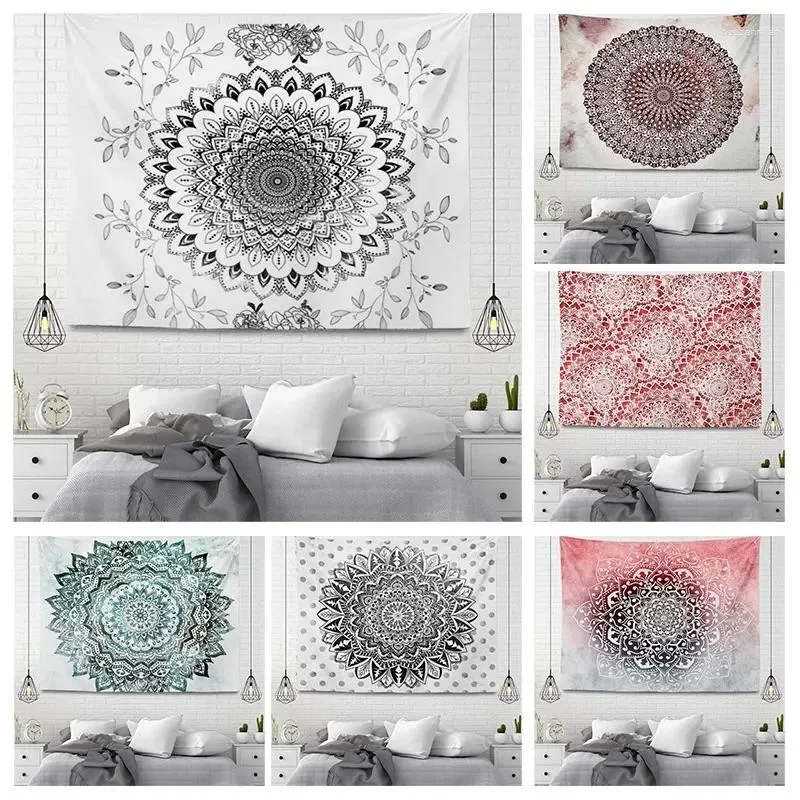 Tapisserier hem dekoration vägg tapestry estetiskt rum boho makramtillbehör hängande tyg höstdekor vintage sovrum mandala