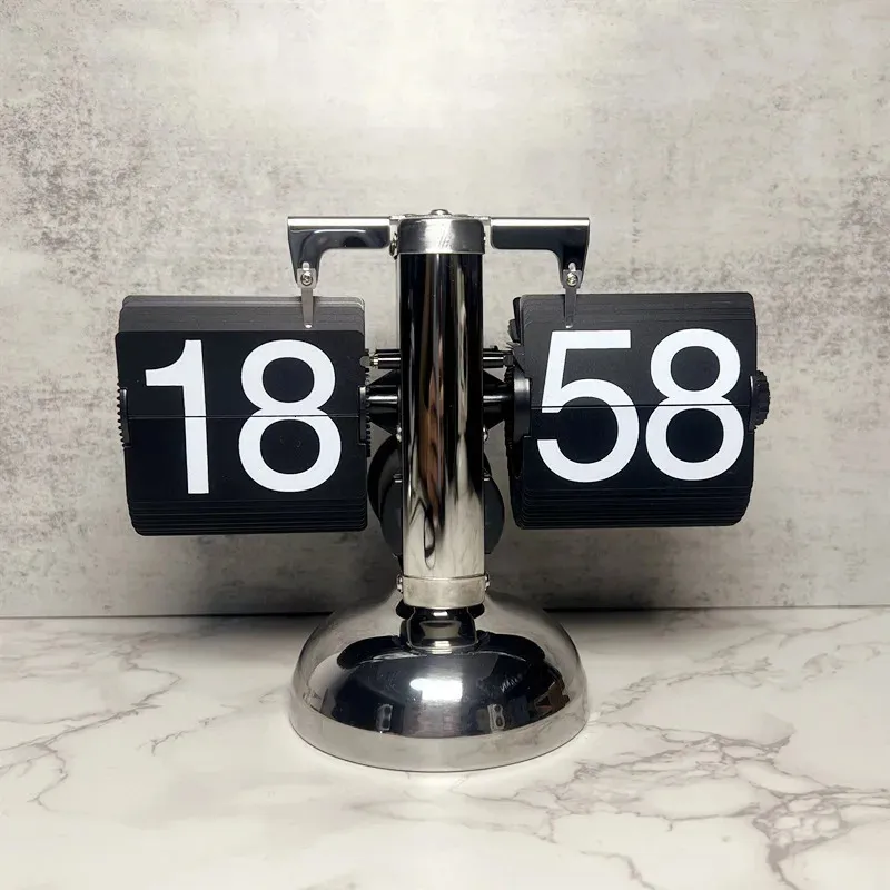 Orologio digitale a vibrazione vintage meccanico che abbassa automaticamente la pagina del tavolo per l'ufficio e la decorazione della casa Drop 240127
