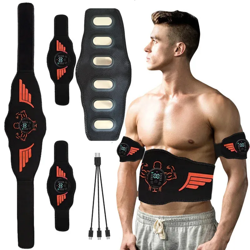 Bauchmuskelgürtel, EMS-Muskelstimulator, Abs-Trainer, Muskeltoner, USB-Aufladung, Körperformung, Abnehmen, Fettverbrennung, Fitness, Unisex 240123