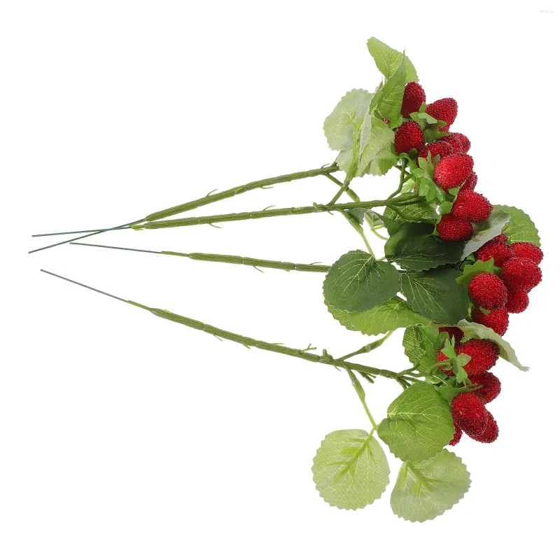 Garden Decorations 4pcs Artificial Waxberry Fake Lifelike Simulation Realistic Raspberry Fruits Decoration