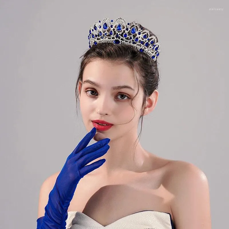 Pinces à cheveux en cristal Transparent, perles de glace et de neige, ensemble de boucles d'oreilles, couronne, bijoux de maquillage de mariage