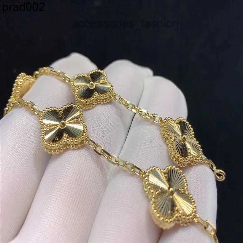 Projektant Bransoletka Van Four Liść Bracelets Bracelets Bracelets Luksusowy Pearl 4 Leaf 18K Gold Laser Brans Bieczek Bransoletki Naszyjniki Diamentowy ślub A J