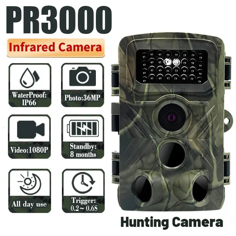 Trail Camera - 24MP 1296P Game Camera With Night Vision 0.2s Trigger