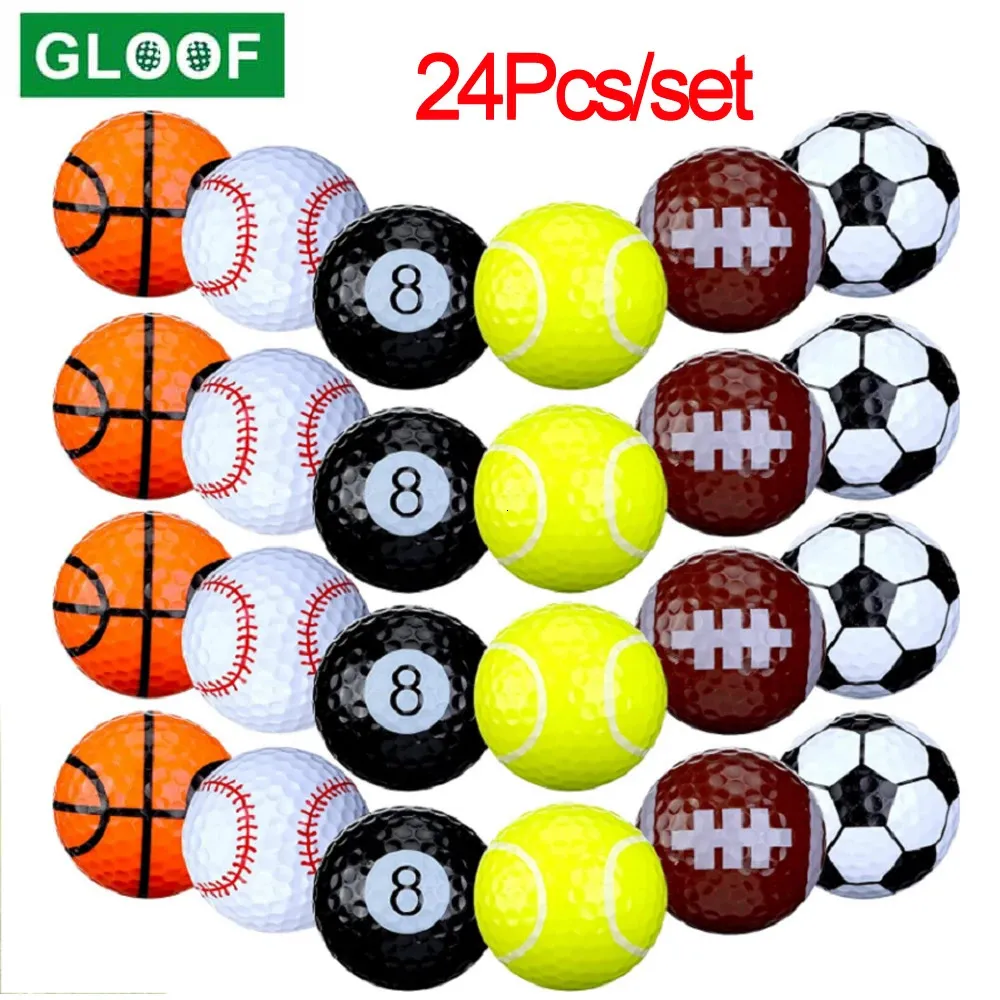 24Pcs Assorted Golf Balls Bulk Golf Balls Soft Golf Balls for Driving RangeFunny Training Sports Gift for Golfer KidsMenWomen 240129