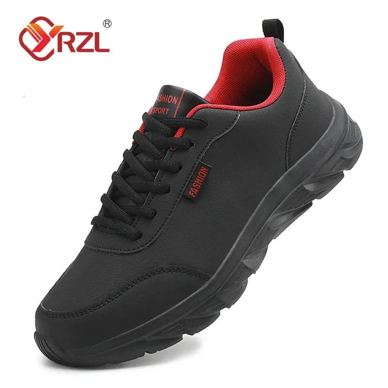 Tênis de couro ao ar livre Yrzl Running Sport Men Sapatos de caminhada leves Zapatos Deportivos 2 92 9