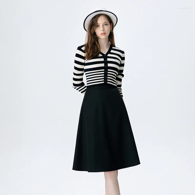 Skirts Solid Color Women's Work Suit Skirt 2024 Spring/Summer Fashion High Waist A-Line Umbrella Midi Black Khaki Gray