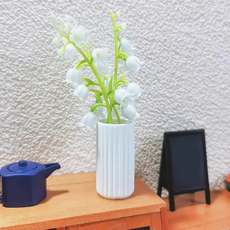 Dekoracje ogrodowe 2PCS House Mini Plant Decoration Mały Bonsai Model Layout Prop -donited