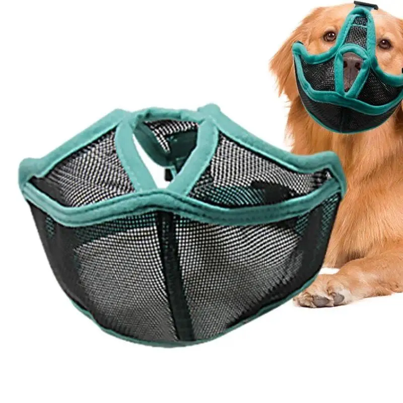 Hundhalsar Valp Muzzles Mouth Mesh Cover för justerbart andningsbart husdjur Ingen barkkorg Anti-bitande anti-markeringslickning