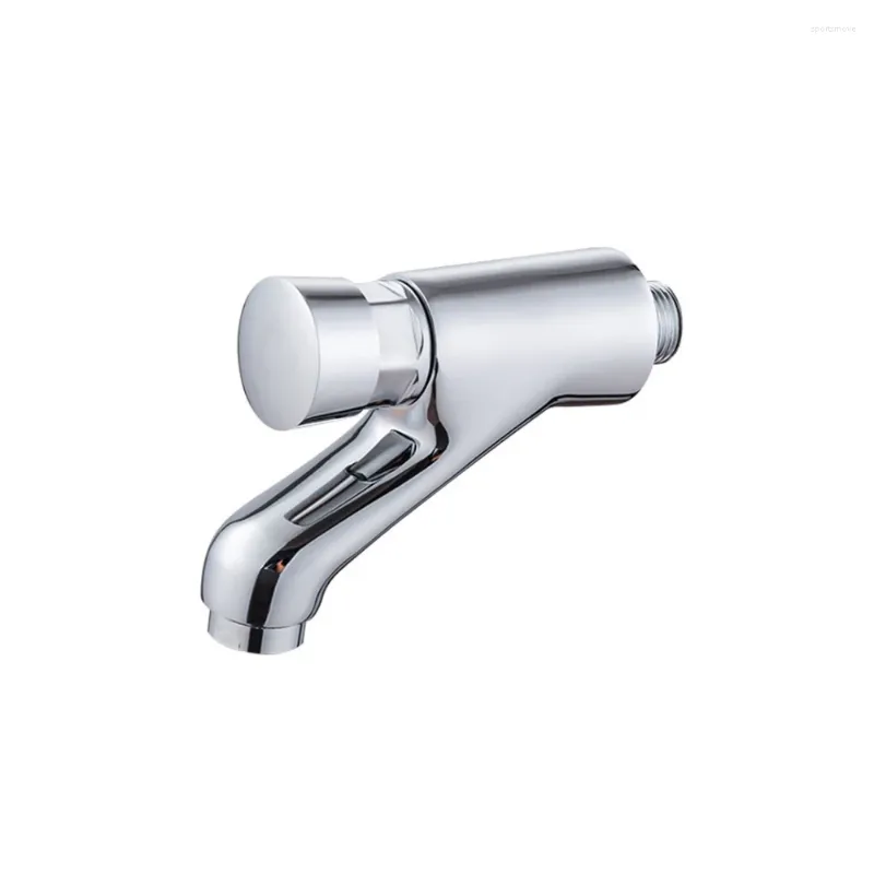 Bathroom Sink Faucets High Quality Wall Mounted Chrome Finish Brass Material Of Time Delay Tap