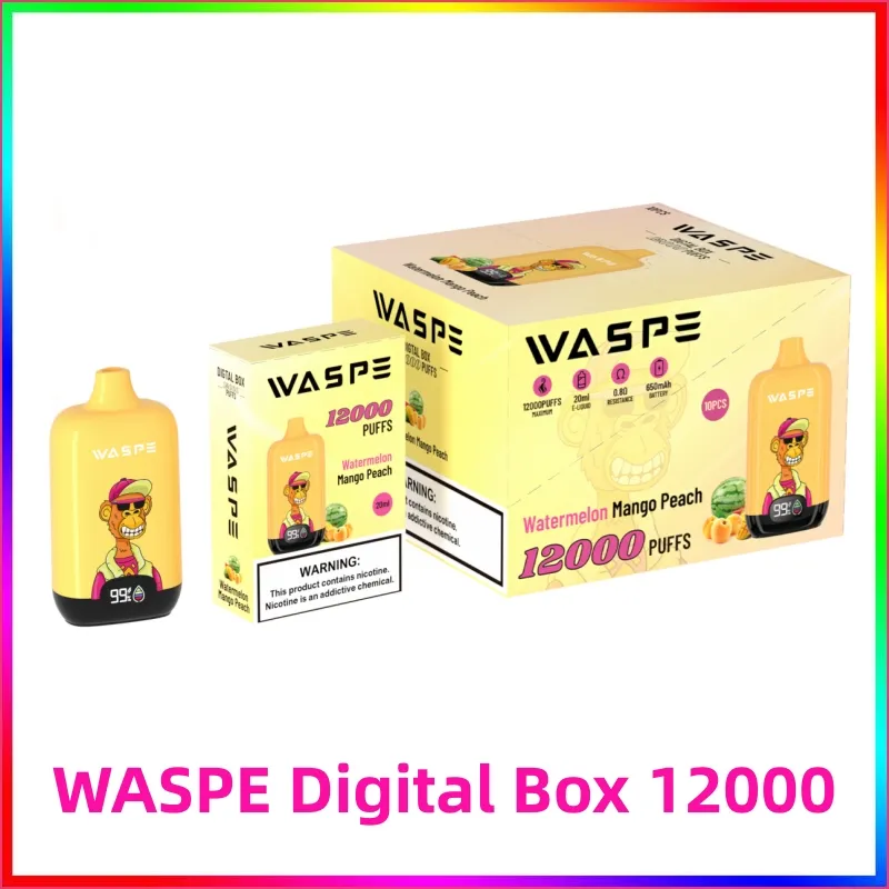 Original WASPE Digital Box puff 12000 Dispositivo Vape Pod desechable vapers puffs 12K / 10K Cigarrillo electrónico recargable WASPE 12000 BANG 15000 BANG king bang box