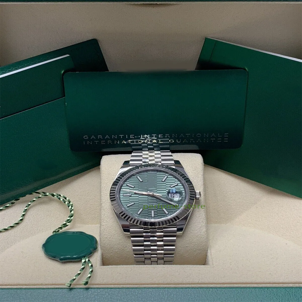 Brand World Luxury Watch Лучшая версия Mint Green Flude Dial Dial 126334 Automatic Eta Cal.3235 Watch 2-летняя гарантий