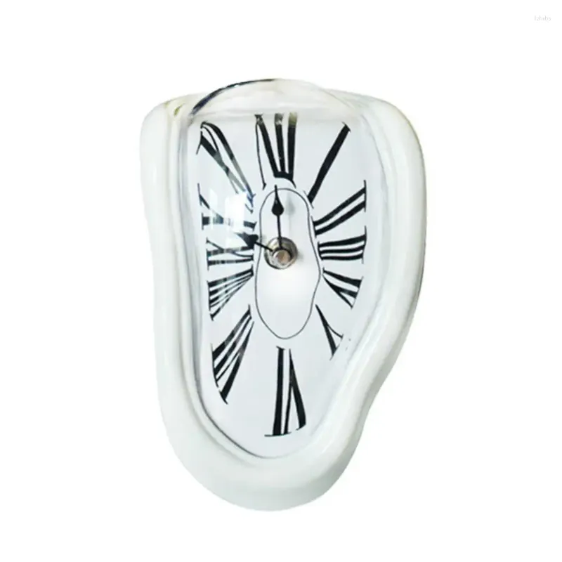 Wall Clocks Battery Mute Table Clock Retro Innovative Twisting Melting Hanging Roman Numbers Powered Analogue Distortion