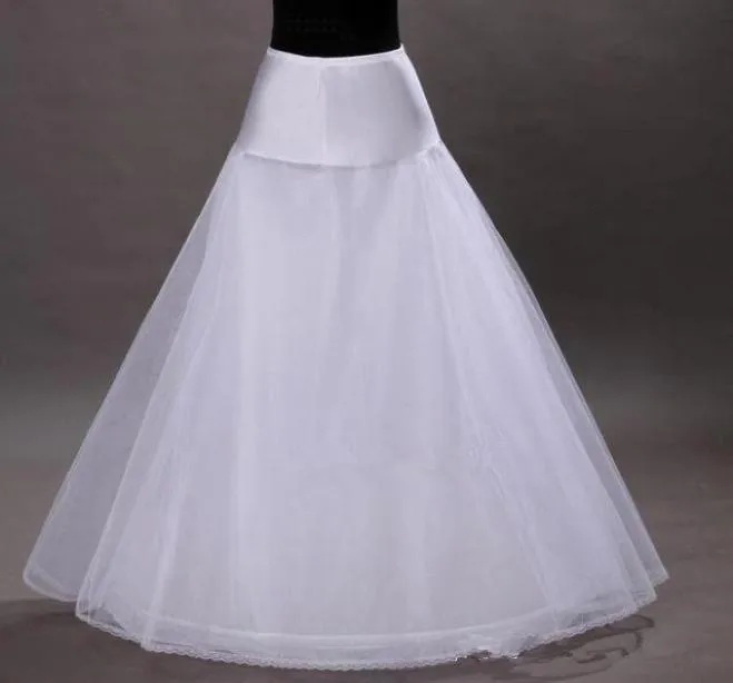 Tre lager Hoopless White Brud Petticoats A Line Wedding Prom Evening Dress Slip Petticoat Wedding Bridal Access6910295