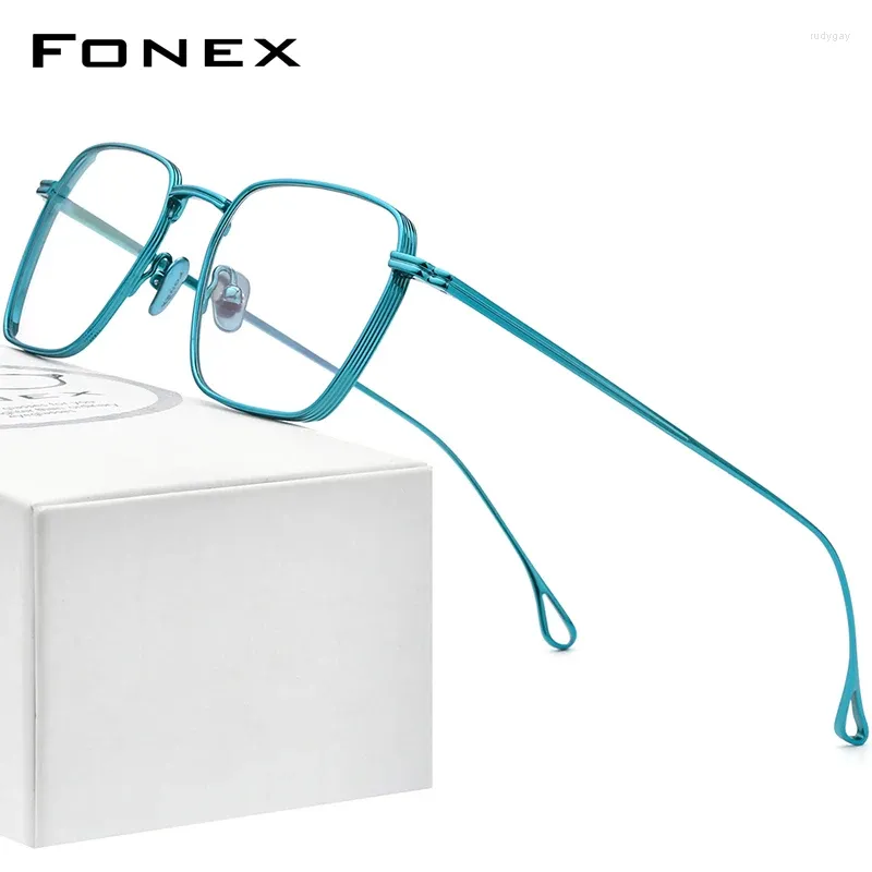 Zonnebrilmonturen FONEX B Titanium Brilmontuur Heren Retro Vintage Vierkant Brillenrecept Heren Ultralight Bijziendheid Optische Brillen
