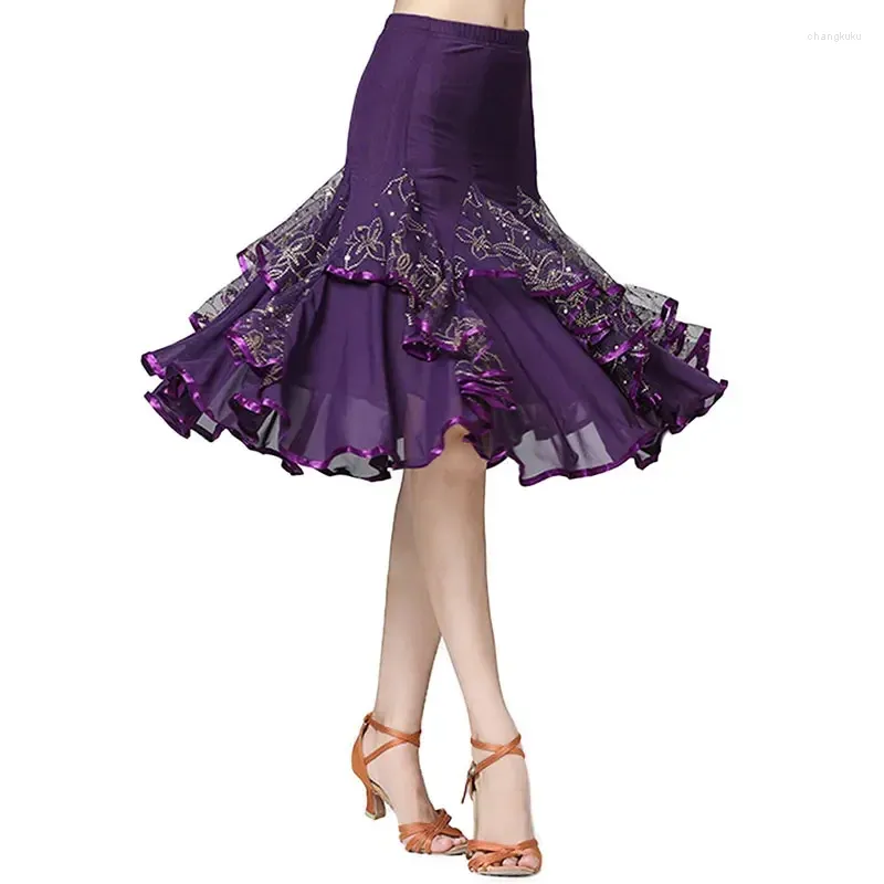 Stage Wear Latin Tango Dancing Skirt National Standard Waltz Flamenco Competition Ballroom Dance Costumes Modern Costume