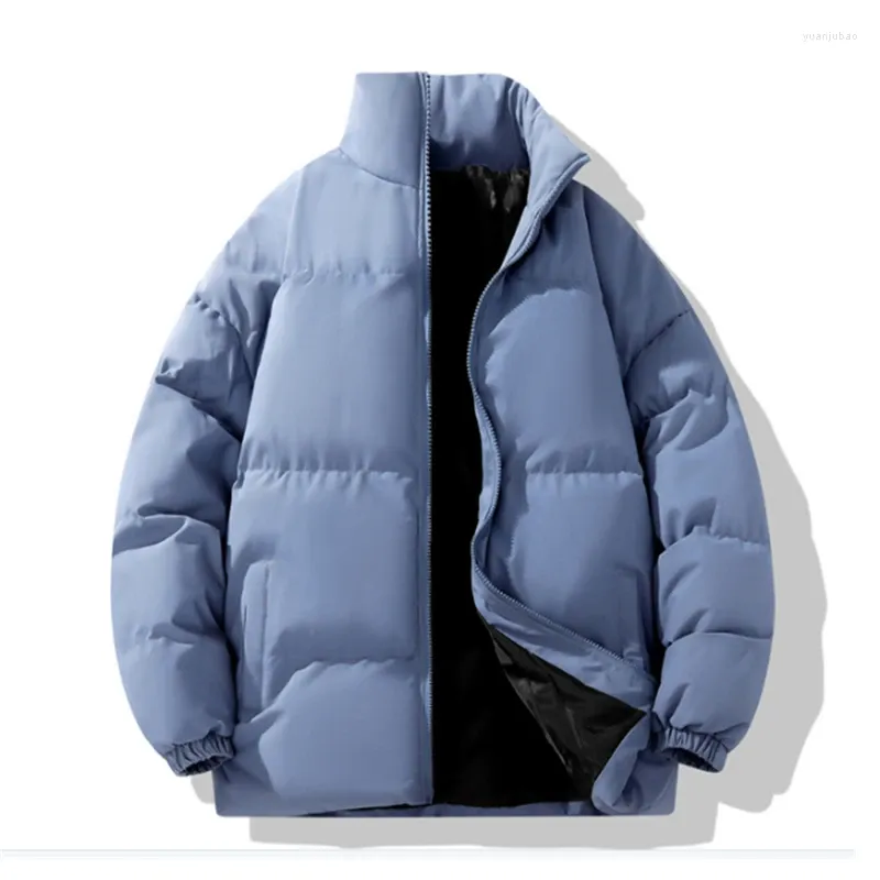 جاكيتات الرجال السترة الشتوية معطف أفخم وأكثر ثخنة من أزياء الشوارع غير الرسمية للرجال يقفون الياقات الخارجية 2024