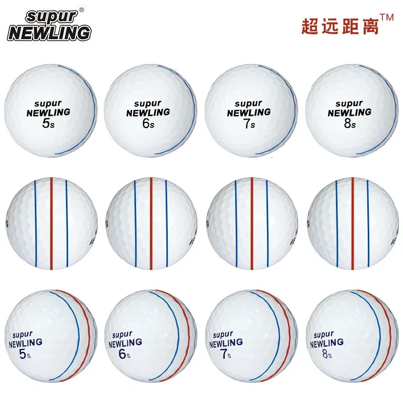 12 st golfbollar Super Ling Triple Track Long Distance 3-stycken Golf Ball 3 Line Märke Boll Drop Ship 240129