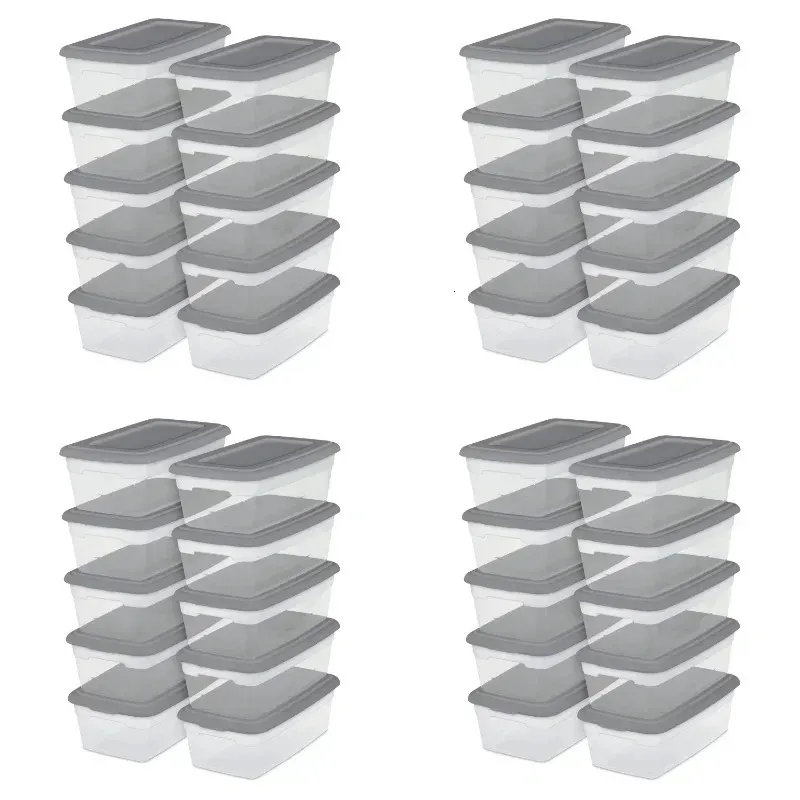 Sterilite 6 Qt. Storage Box Plastic Set of 40 Jewelry Organizer Home Organizer Perfect for Storing Shoes Accessories 240129