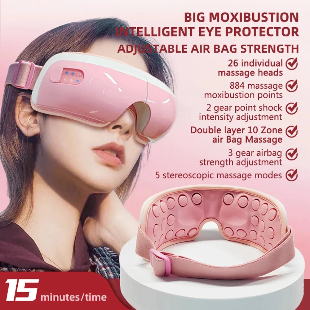 Electric Eye Massager 4D Musik Komprimera Airbag Tryck Vibration Massage Eye Care Instrument Relief Trötthet Förbättra Sleep 240127