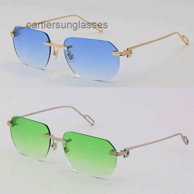 Moda Metal UV400 Koruma Rimless 18K Altın Erkek ve Kadın Güneş Gözlükleri Satış Tasarımcı Güneş Gözlükleri Kalkanı Retro Tasarım Gözlük Çerçeveleri Erkekler