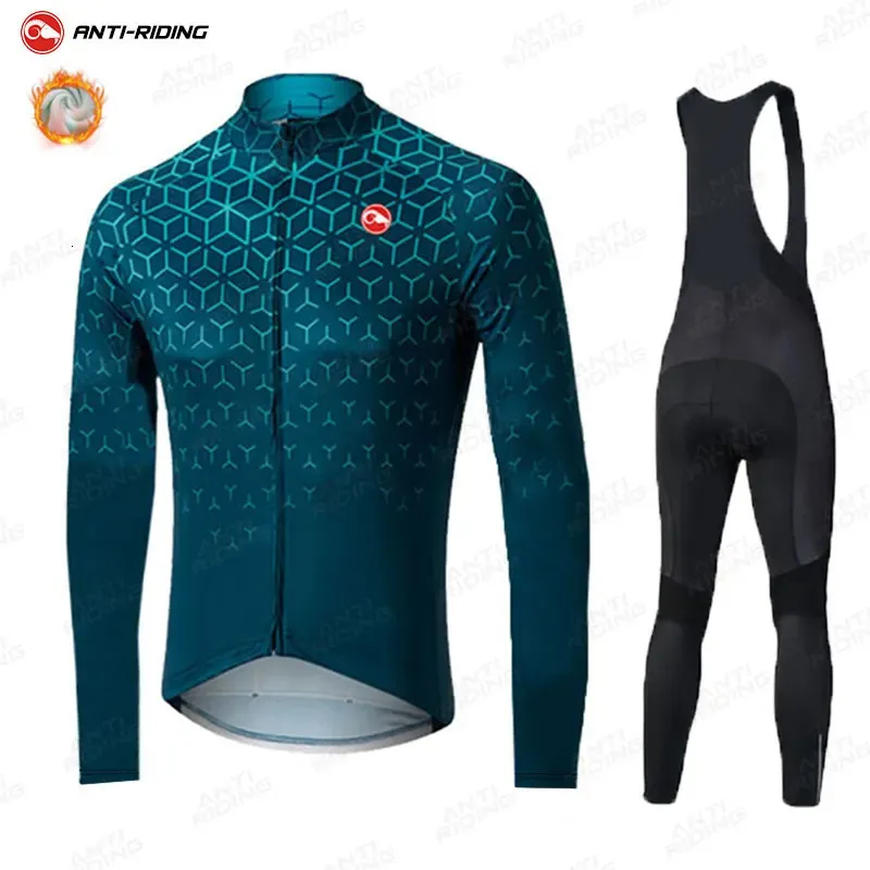 Hommes hiver thermique polaire cyclisme maillot ensemble vélo de course cyclisme montagne vélo cyclisme vêtements Ropa Ciclismo vélo 240119