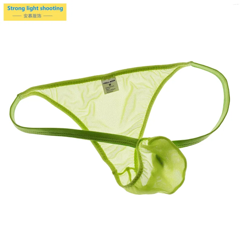 Calzoncillos Ultra-Delgado Cintura baja Malla de malla transparente Calzoncillos tridimensional Bolsa grande Hip Sexy Ropa interior