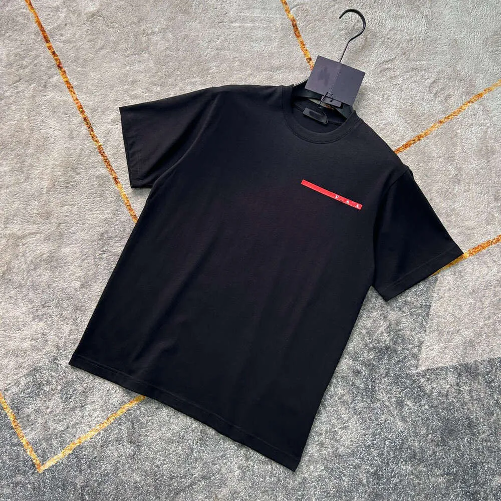 Designer de moda masculina Chaopai clássico camiseta primavera e verão nova moda rede coreana casal vermelho tamanho grande curto solto meia manga