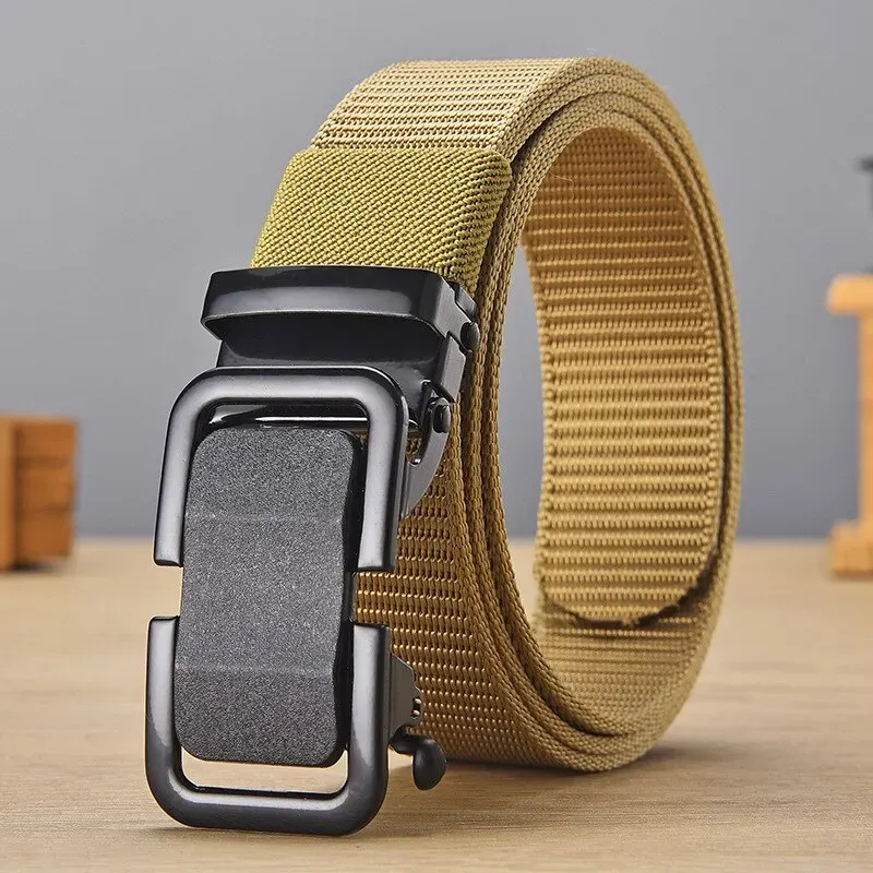 Ratchet Belts for Men, Tactical Belts , Nylon Groove Belt Strap with Adjustable Buckle for Mens Belts Casual