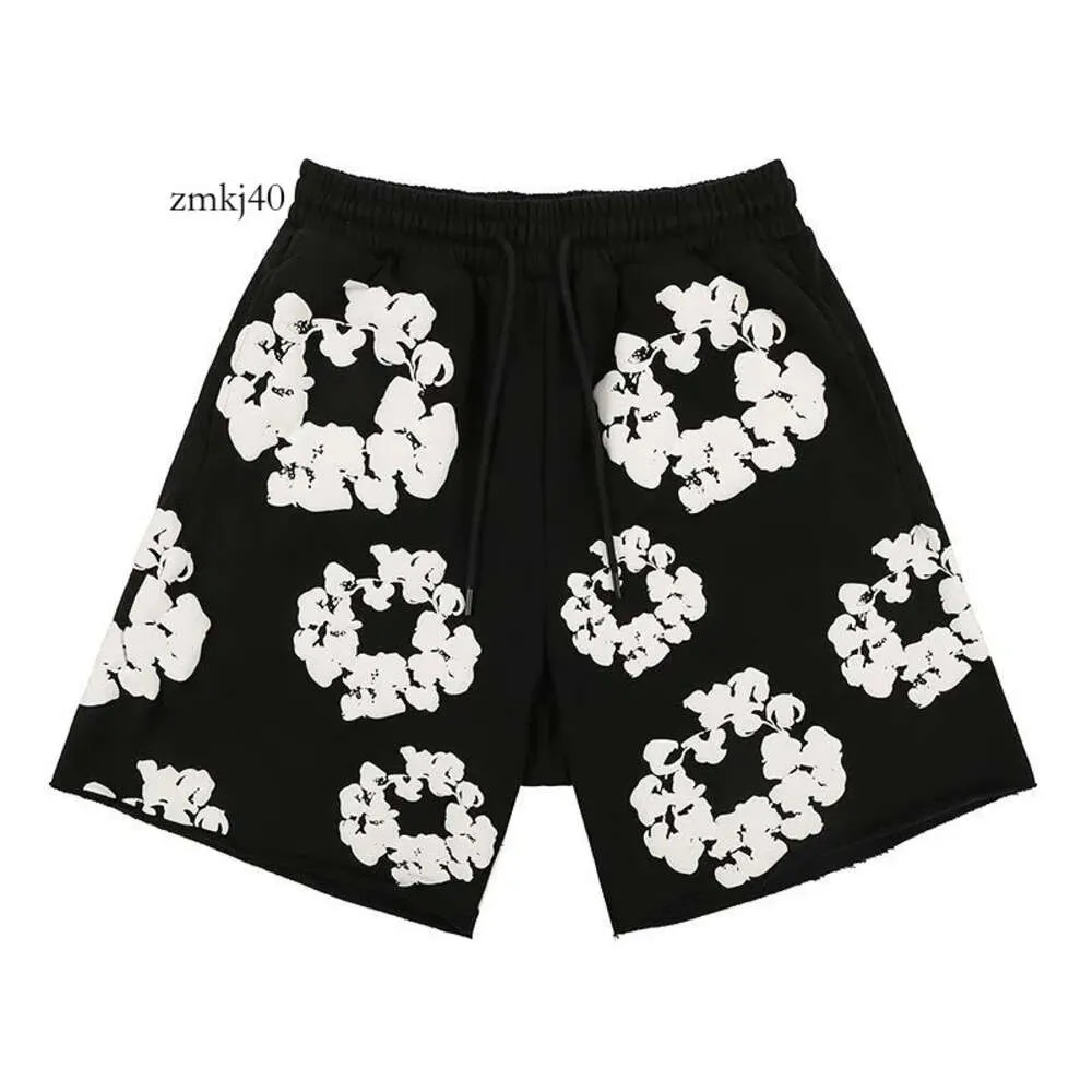 Men's Demins Tears Shirt Shorts Designer Floral Graphic Harajuku Cotton Print Shorts Woman Casual Print Demins Tears Shirt Short Pants 3043