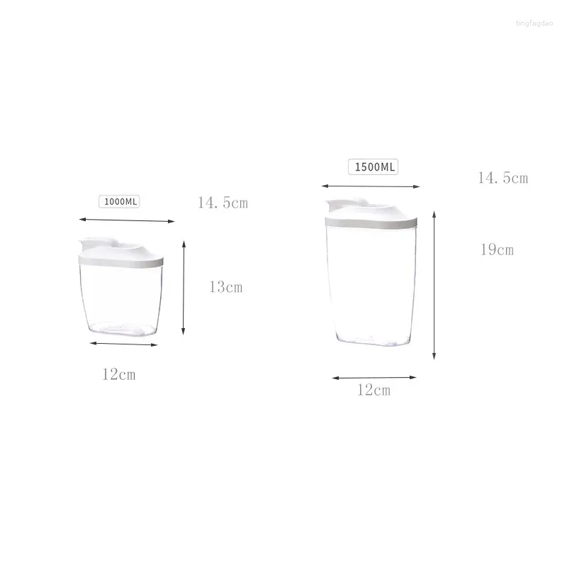 Bouteilles de stockage transparentes scellées, réutilisables, polyvalentes, hermétiques, durables, peu encombrantes, réservoir multigrains pour l'organisation de la cuisine, élégantes