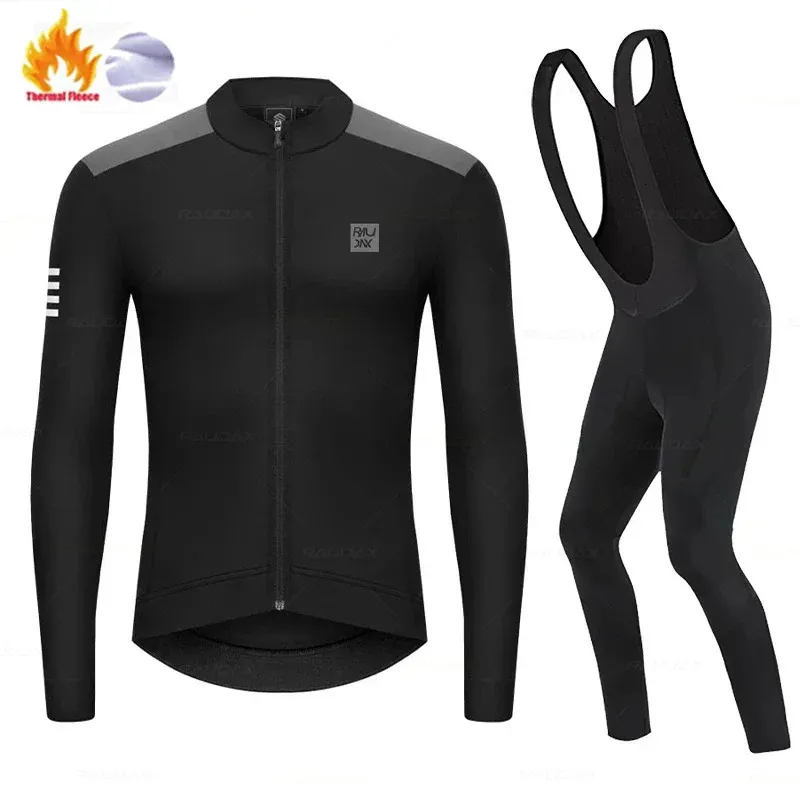 2024est Ruadax Winter Thermal Fleece Cycling Set Mens Bicycle Clothing Top Jersey Sport Bike MTB Riding Warm Jackets 240131