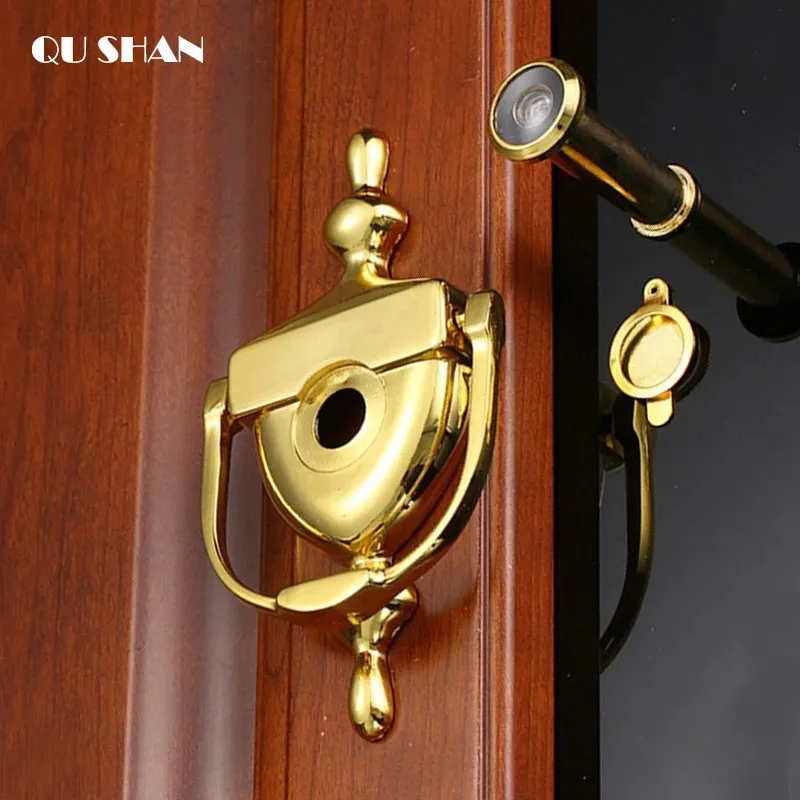 Современный дверной молоток с глазком, цинковый сплав, матовая бронзовая защитная дверь, кошачий глаз для украшения дома, мебельная фурнитура 240130