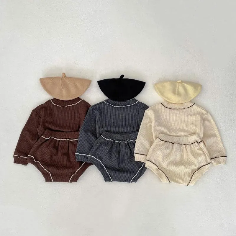 Clothing Sets Spring Baby Set Of 2 Pieces For Boys And Girls With Contrasting Wooden Ear Lock Top Triangular Pants