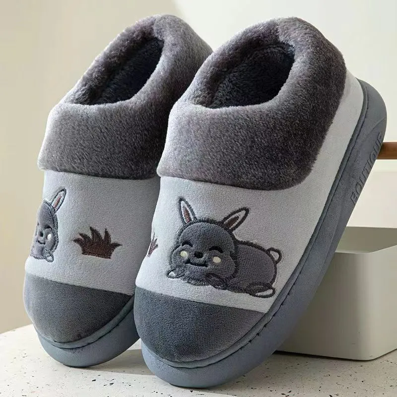 Thick-soled cotton slippers skid-proof and wear-resistant home shoes