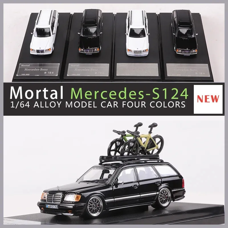 Mortal 1 64 S124 Diecast Alloy Model Car Silver / Gold Wheels Limited Edition 240131