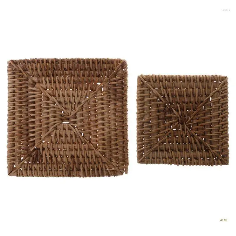 Table Mats 41XB Handmade Rattan Mat Placemat For Kungfu Tea Coffee Drinks Pot Cushion Pa