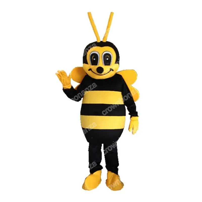 Costumes de mascotte d'abeilles de haute qualité, tenue de personnage de dessin animé d'Halloween, tenue de fête de noël en plein air, vêtements publicitaires promotionnels unisexes