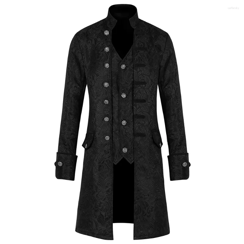 Victorian Modern Long Coat Men's Gothic Steampunk Trench Coat - Main Image