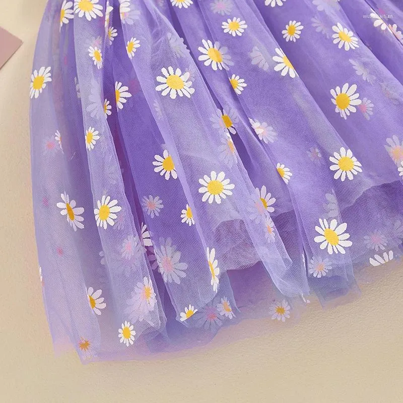 Robes Tutu en Tulle pour petites filles, sans manches, princesse, fête d'anniversaire, ligne a