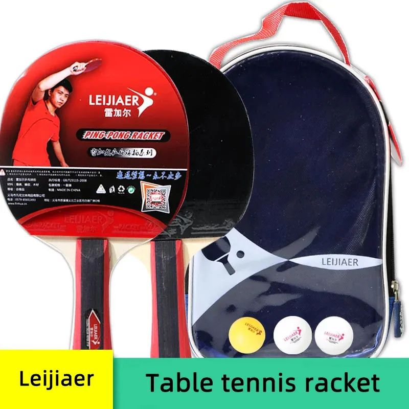 Bord Tennisracket Långt handtag 2st Professional Ping Pong Set Pimplesin Rubber Hight Quality Blad Bat Paddel med väska 240124