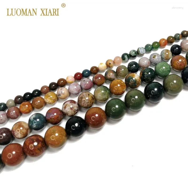 Loose Gemstones Fine AAA Natural Dark Color Ocean Jasper Round Gemstone Beads For Jewelry Making DIY Bracelet Necklace Earrings 4/6/8/10MM