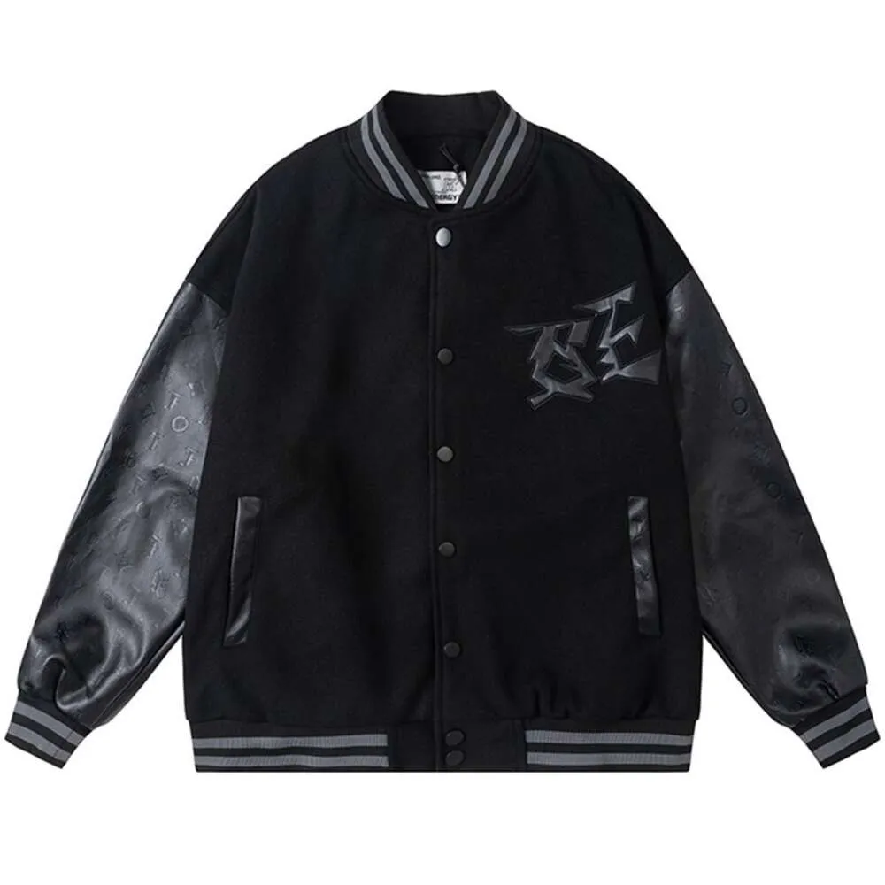 Letterman L Vintage Bomber Coats 11 Letter Brodery Autumn Men Baseball Jackets Hip Hop Loose Varsity Fashion Winter Keep Warm Jacket Xufeng456