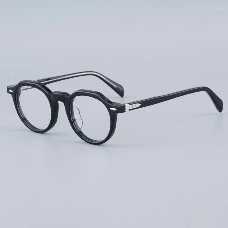 Solglasögon ramar japanska runda acetatglasögon män och kvinnor optiska receptglasögon klassisk retro designer märke glasögon