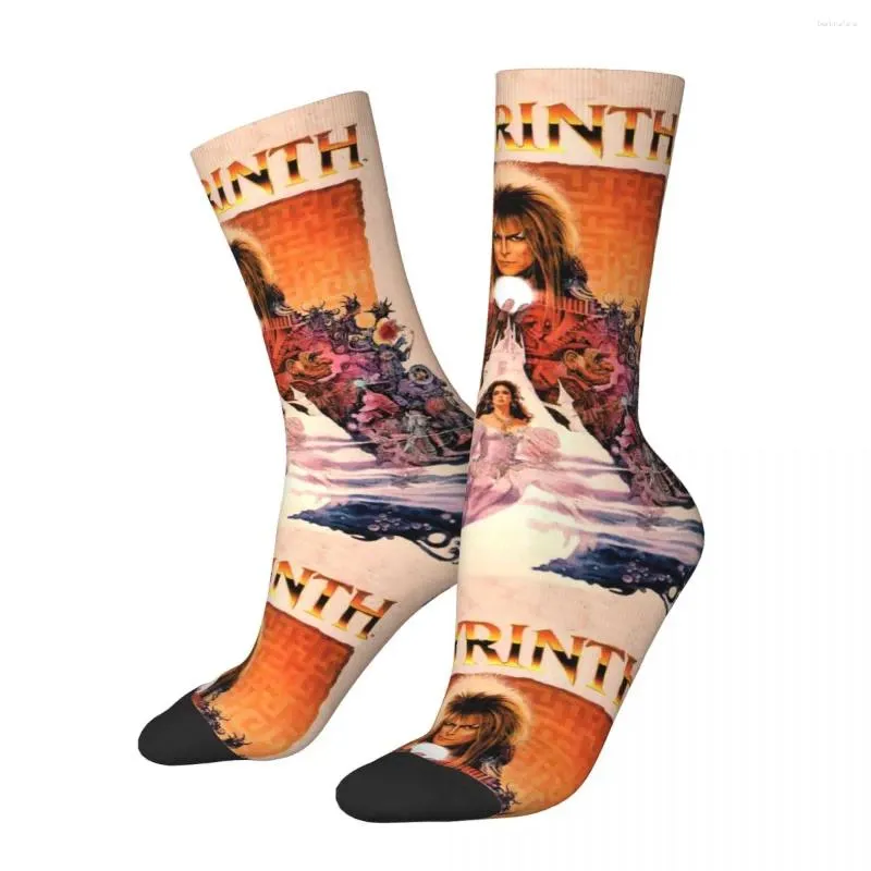 Chaussettes pour hommes et femmes, affiche de Film labyrinthe, ver Ludo Jareth Crew Stuff Merch, cadeau d'anniversaire super doux