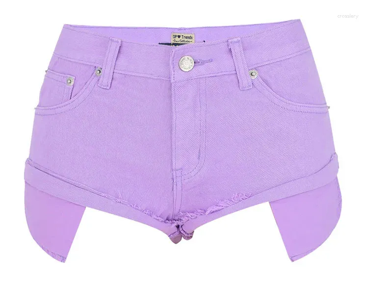 Kvinnors shorts denim jeans sexiga mini super korta byxor rullar upp kvinnlig sommarlovskläder gatan bär kvinnor kläder varumärke