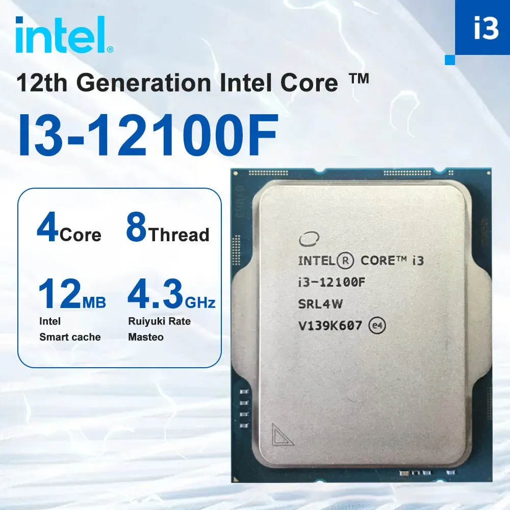 Intel Core I312100F I3 12100F 33 GHz 4core 8threadプロセッサL312M 60WサポートDDR4 DDR5デスクトップマザーボードLGA 1700 240123