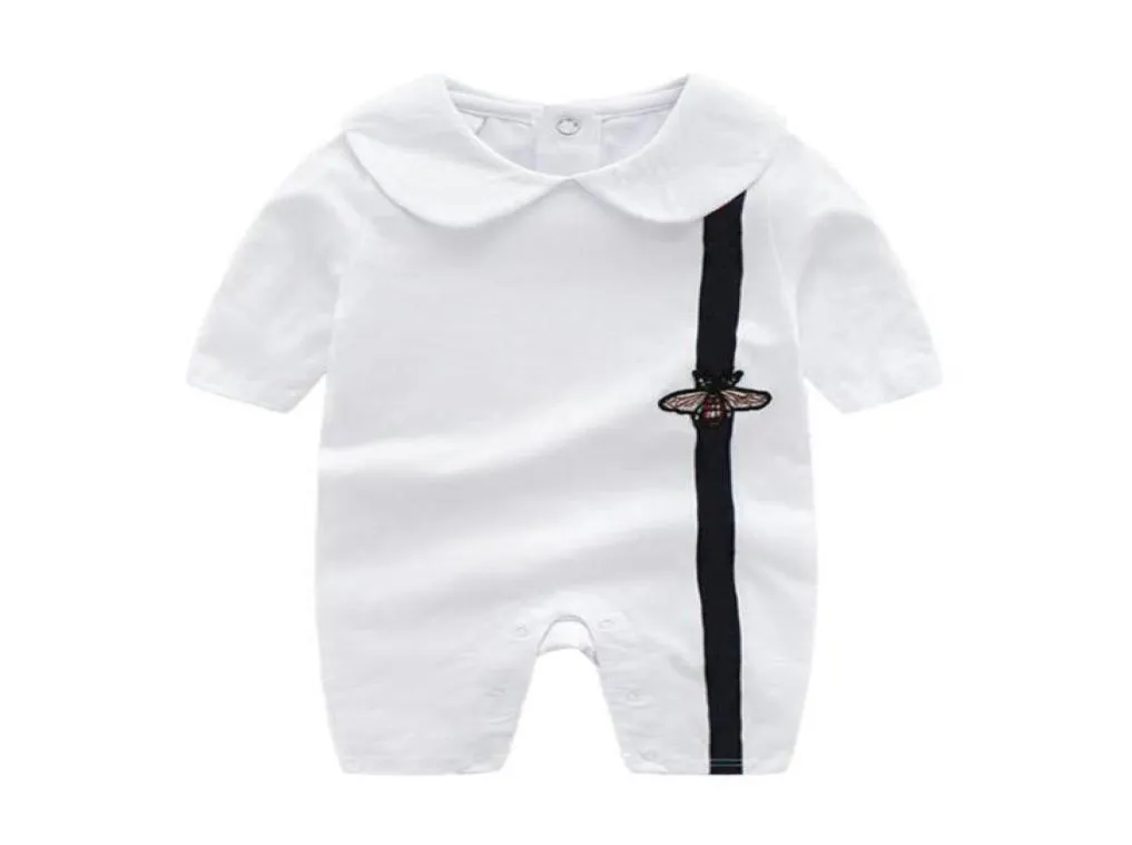 Mode 2021 småbarn nyfödda designer baby pojkar flickor romper kort ärm bomull spädbarn barn tyg jumpsuit playsuit outfits child7624586