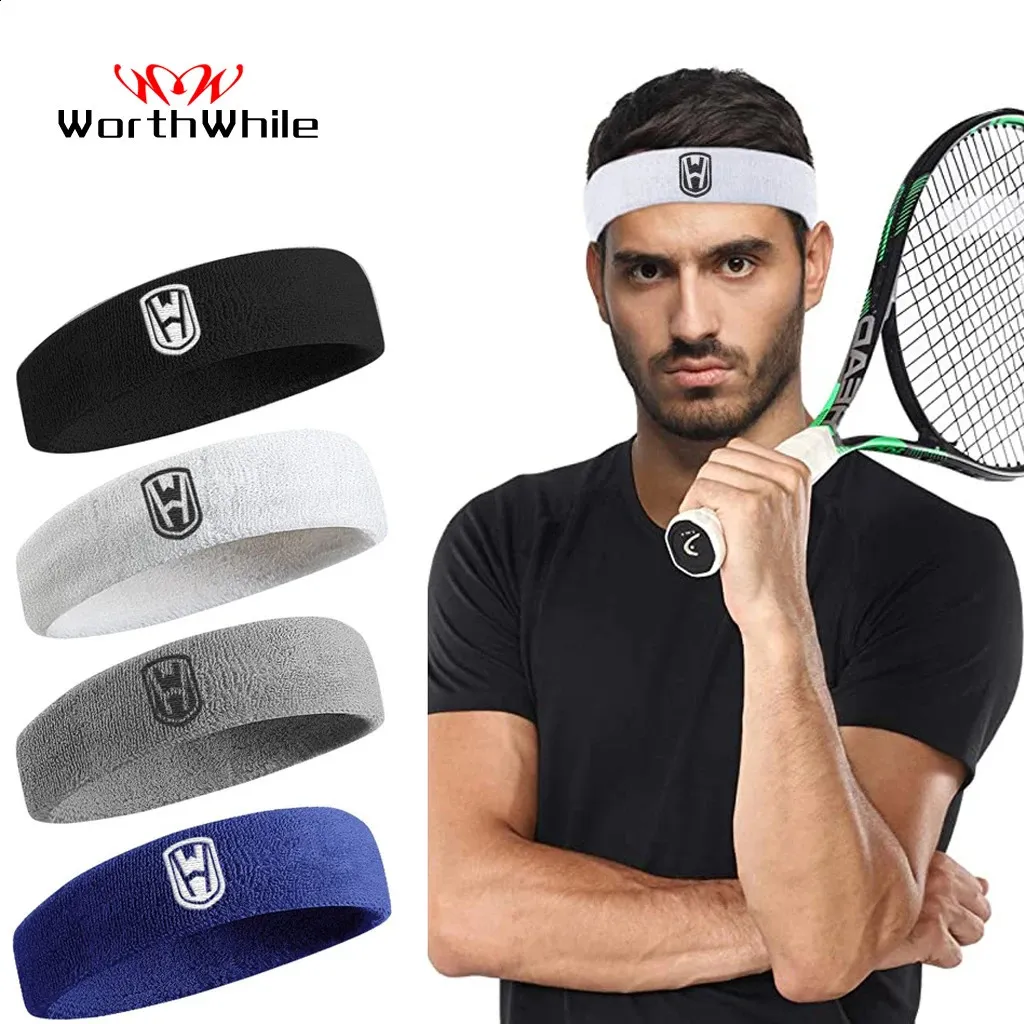 WorthWhile Cotton Athletic Headband Elastic Sweatbands Women Men Basketball Sports Gym Fitness Sweat Band Volleyball Tennis 240119