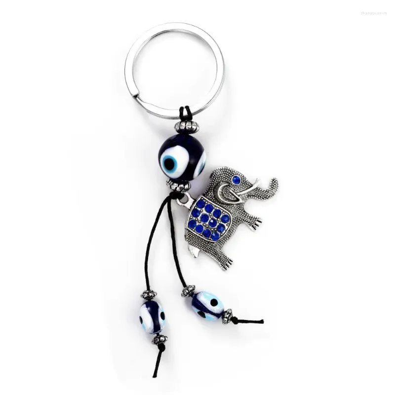 Porte-clés Lucky Elephant Porte-clés Devil's Eye Keyring Clé de voiture Accessoires Pendentif