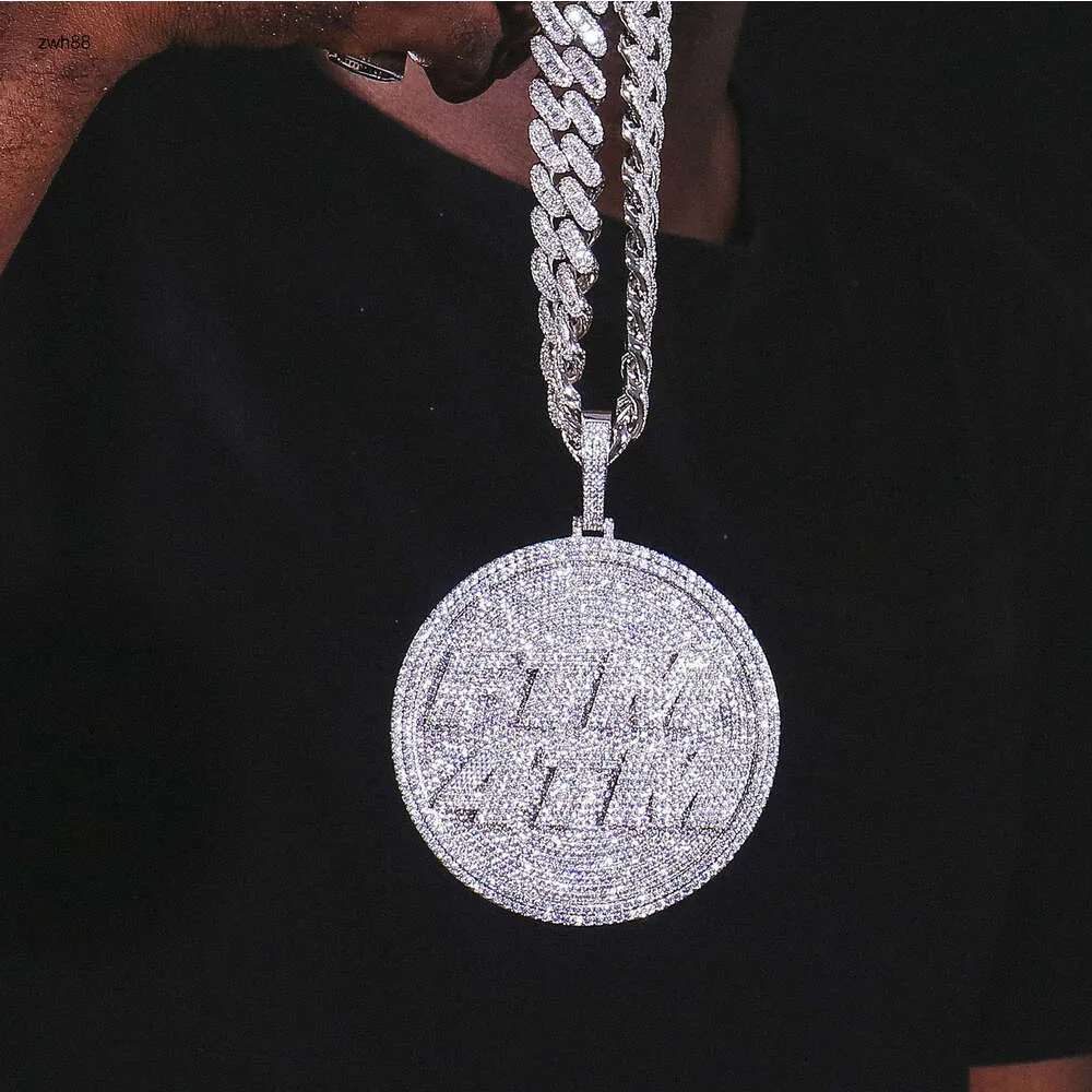 Smyckesdesigner anpassad personlig mässing 925 sterling silver 14k 18k guld hiphop halsband vvs moissanite diamant ised ut namn pendenthiphop